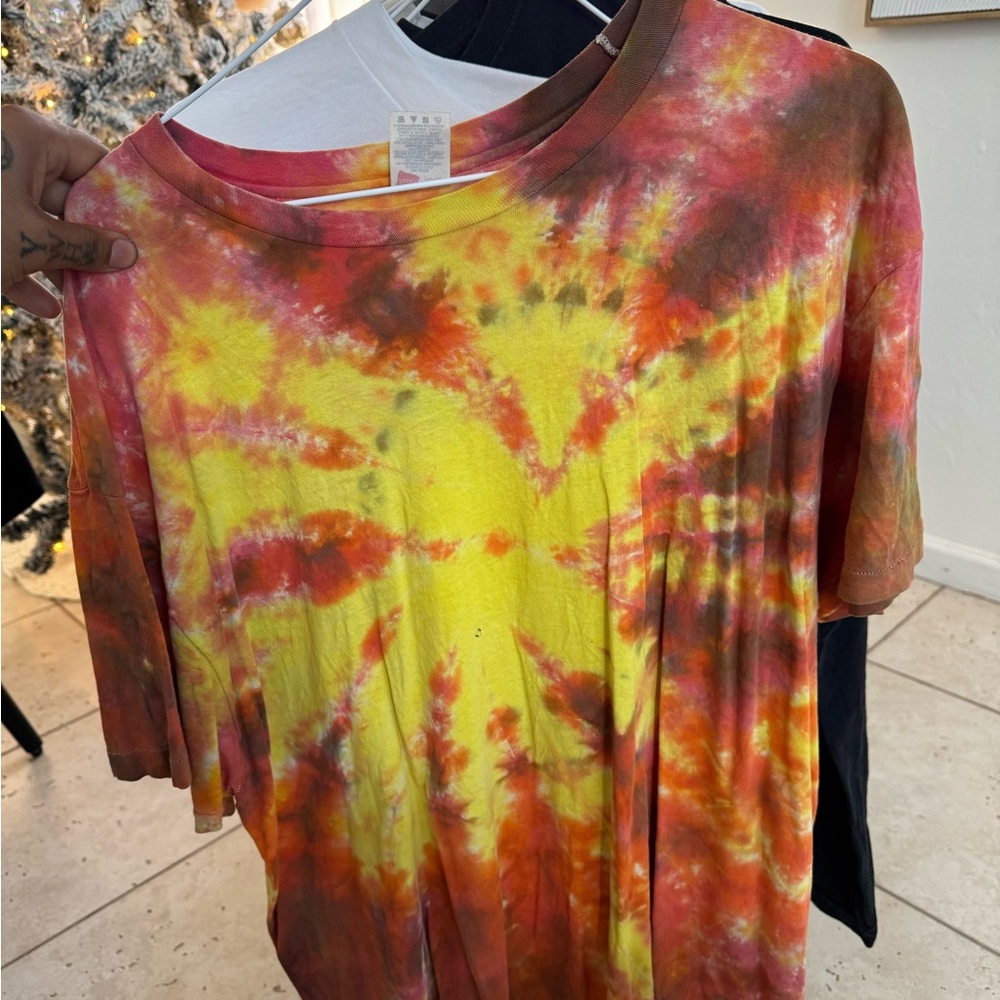 80s Vintage Tie-Dye Unisex Tee Size L - Multicolor